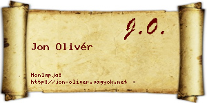 Jon Olivér névjegykártya